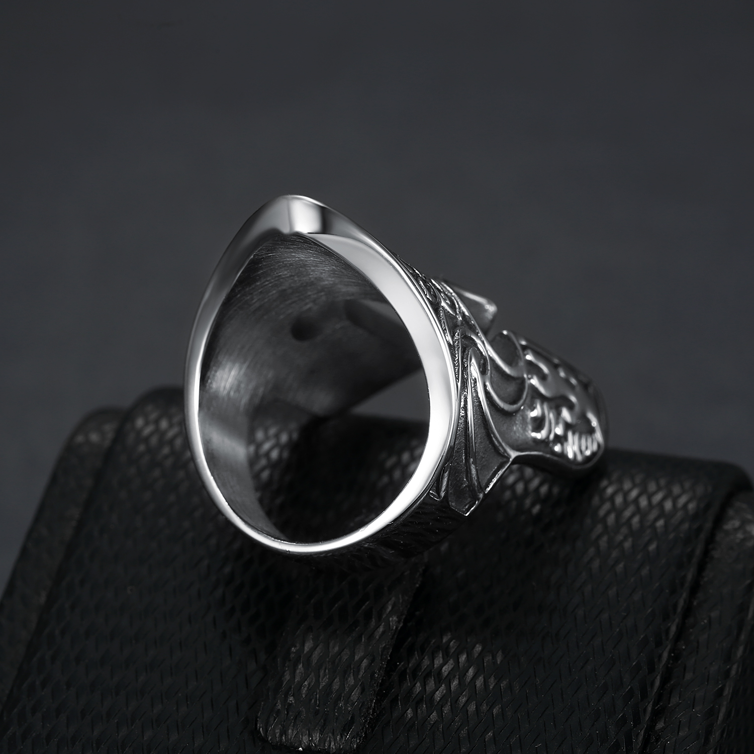 Flongo - Anello Classico da Uomo Anelli per Elmo con Maschera Spartana Maschera per il Viso con Elmo da Gladiatore Romano MF Doom Anello Vichingo