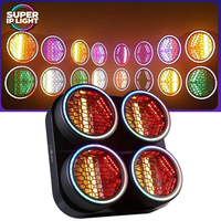 Lumière rétro LED 4*70W pour scène disco, dorée avec lumières auxiliaires RGB pour DJ, club, fête, spectacle