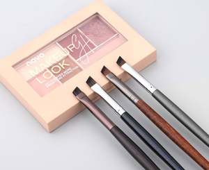 Détails de luxe pinceau à sourcils pinceau de maquillage personnalisé Logo <span class=keywords><strong>cheveux</strong></span> naturels tube de <span class=keywords><strong>cuivre</strong></span> manche en bois - Product Image 2