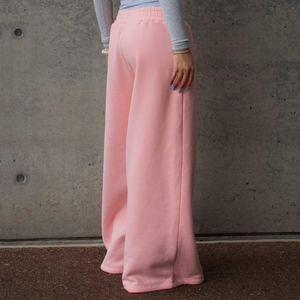 custom casual high waist wide leg track pants baggy sweat <b>trousers</b> women's pants - Product Image 4