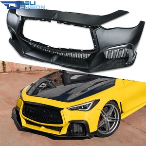 Parachoques delantero estilo Project Black <span class=keywords><strong>S</strong></span> para Infiniti Q60 Coupé 2017-2022, kit de carrocería parcial de fibra de carbono - Product Image 1