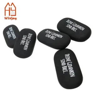 Wholesale /custom black TPR oval soft eraser rubber for school office art and drawing personalized logo print