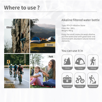 Botol Filter Air PH9+ 769ml Bebas BPA, Kartrid Filter Alkali, Botol Filter Air Minum Portabel, Botol Filter Food Grade