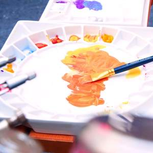 MEEDEN Palette de peinture aquarelle en céramique de 12 à 3/5 pouces Grand artiste de studio Palette de peinture aquarelle en porcelaine pour aquarelle - Product Image 3