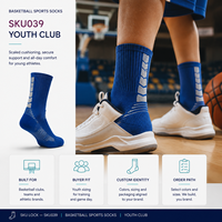 Chaussettes de sport de basketball pour jeunes, pour la vente au détail, avec développement d'emballage de vente au détail