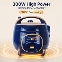 1,8L Mini-Reiskocher 300W Kleiner Elektrischer Reiskocher mit Warmhaltefunktion für Zuhause, Wohnheim und Apartment