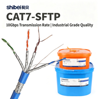 Kabel CAT7 SFTP Standar 10Gbps 600MHz 23AWG Tembaga Murni Berpelindung untuk Proyek Kabel Ethernet Cat 7