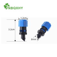 Tête d'arrosage en plastique PP bleue, arroseur réglable, débit réglable, 1,0-3,0 bar, 4-14 L/H, 12 mm