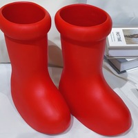 Bottes de pluie à plateforme haute Big Red Boot, nouvelle collection printemps - Style Astro Boy, semelle épaisse, hauteur accrue, bout rond, unisexe