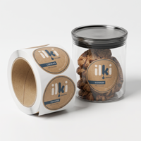 Rouleau d'étiquettes autocollantes en papier kraft brun, logo personnalisé imprimé, écologiques, autocollantes, pour l'emballage des bouteilles et des bocaux
