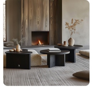 Mesa de centro redonda de diseño moderno de ceniza de lujo para sala de estar y comedor, mesa pequeña de estilo granja para uso doméstico - Product Image 6