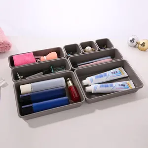 8 unids/set cajón ajustable caja de almacenamiento bandeja cosméticos artículos diversos estante de separación