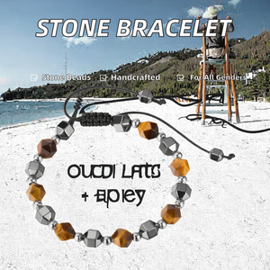 Handgemaakte <span class=keywords><strong>Macrame</strong></span> Voor Armband Met Gefacetteerde Natuurstenen Kralen Nieuwe Mode Trendy Heren Sieraden Cadeau Roestvrij Staal Materiaal - Product Image 2