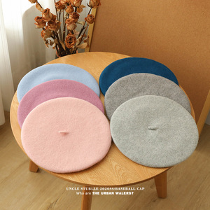 Boina <span class=keywords><strong>de</strong></span> PU para Otoño e Invierno, Estilo Literario Retro, Gorra <span class=keywords><strong>de</strong></span> Pintor con Rayas, Venta al por Mayor - Product Image 4