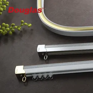Douglas Eco-friendly Competitive Price Good Quality Straight/Curved Curtain Track Heavy Duty Bendable Hotel School Curtain Rail