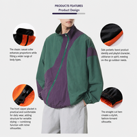 Veste Homme Extérieur Séchage Rapide Imperméable Blocs de Couleurs Coupe Ample Col Montant Printemps Automne M-3XL Marque Privée Clé en Main OEM