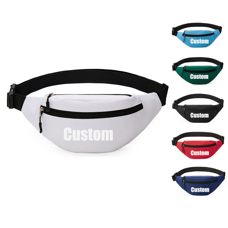 Wholesale Waterproof Oxford Cloth Digital Printing Adjustable Shoulder Strap Blank Running Sport Outdoor Travel Waist Bag