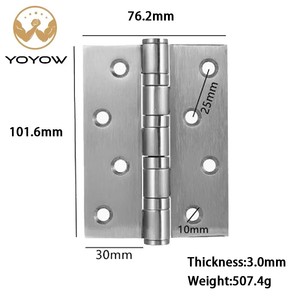 Charnières de porte à roulement à billes, charnières de porte robustes en acier inoxydable avec coins carrés pour portes et fenêtres - Product Image 6
