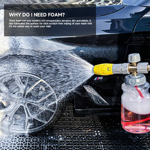 Pulvérisateur de mousse Sulai Machinery 1000 ml, pistolet de lavage de voiture manuel haute pression, en alliage d'aluminium, à jet en éventail - Product Image 2