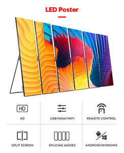Écran LED mobile HD pour affichage publicitaire, sur pied, intérieur, pas de pixel de 1,86 mm, pliable, indice de protection IP65, centre commercial, animation, SDK - Product Image 4