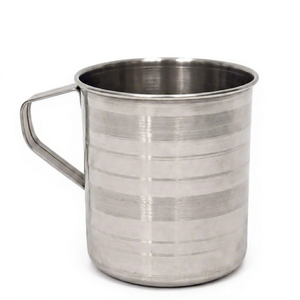 Dheer International Stainless Steel Travel <b>Mug</b> 7 Cm Diameter Food Grade 202 Modern <b>Reusable</b> Lightweight Silver Touch Design - Product Image 1