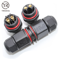 Connecteurs étanches L20 IP67 à 3 broches avec contact en cuivre pour prise extérieure Connecteur de câble électrique étanche en nylon ABS