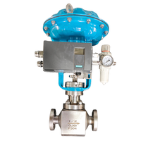 Vanne de régulation de débit pneumatique avec positionneur intelligent 4-20 mA pour service de gaz liquide d'azote cryogénique, acier inoxydable DN25 PN16