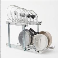 Étagère pliante à double couche en métal de haute qualité, rails coulissants lisses, durable, multifonctionnelle, pour ustensiles de cuisine