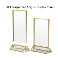 Support de signalétique triangulaire en acrylique, présentoir de menu de table