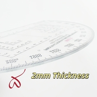 OEM Aceptado, Transportador Semicircular Transparente de Plástico Shenkir para Lectura de Mapas, 2mm de Grosor, 15cm de Diámetro, Tamaño en Milímetros/Metros
