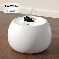 Fontaine à eau en céramique en forme de chat couleur crème avec circulation électrique et distributeur d'eau fraîche filtrée