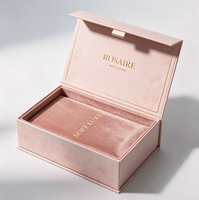 Boîte cadeau rigide à clapet personnalisée avec estampage à chaud de luxe, logo personnalisé, insert en velours pour emballage de bijoux, cosmétiques et parfums