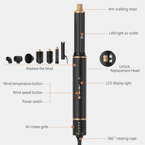 Sèche-cheveux brosse 7-en-1 tout-en-un avec fonction bouclante et lissante, moteur DC 110 000 tr/min, styler professionnel de qualité salon - Product Image 1