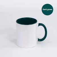 Tasse à café en céramique à double couleurs avec logo personnalisé et poignée colorée pour impression de cadeaux d'affaires personnalisés