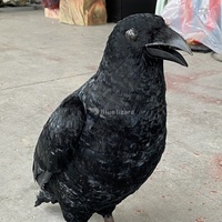 Statue de Corbeau Animatronique Réaliste Grandeur Nature, Sculpture de Corbeau de Simulation, Décoration d'Intérieur pour Halloween, Maison Hantée, Thème Sombre, Accessoire de Décoration