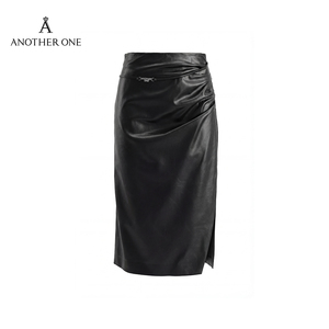 <span class=keywords><strong>Gonna</strong></span> Midi <span class=keywords><strong>Nera</strong></span> da Donna in Poliestere Casual Antipiega a Vita Alta <span class=keywords><strong>con</strong></span> Arricciatura Frontale e <span class=keywords><strong>Spacco</strong></span> - Product Image 2