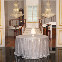 Topfinel — nappe de Table ronde brillante, couleur Champagne uni, à paillettes, pour mariage