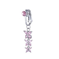 Prix de gros Dangle Butterfly Faux piercing bijoux Non Piercing Faux Piercing Ventre Anneau de Nombril pour Femmes