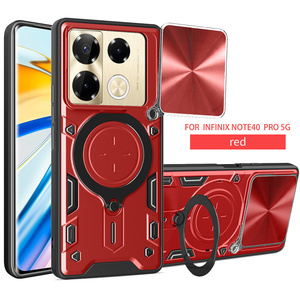Étui de luxe pour Infinix Note 40 Pro/Note 40 Pro+/Note 40 avec protection d'objectif, fenêtre coulissante, support annulaire et armure magnétique - Product Image 3