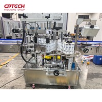 Machine d'étiquetage double face à commande servo, étiqueteuse automatique haute précision pour bouteilles plates CPTECH