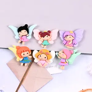 Cartoon Flower Fairies Flatback Resin Charms Flower Fairies For Slime Mobile Case Keychain DIY Craft Decoration Flat Back Resin