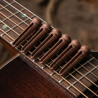 Rosewood Guitar Pins String Nails String Pin Acoustic Guitar Bridge Pins with 3.0mm Green Abalone Dots