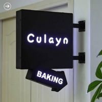 Enseigne lumineuse découpée personnalisée double face en métal, panneau directionnel mural, boîte à lumière LED pour boulangerie et studio