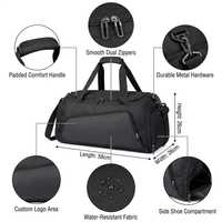 Bolsa de Gimnasio Transparente Expandible de 45L, Mochila Deportiva Ligera para Viajes de Fin de Semana, Unisex