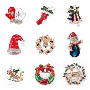 Broche de Natal em Liga Metálica Estilo Europeu-Americano, com Árvore de Natal, Sapato, Velhinho, Alce, Guirlanda, Floco de Neve e Sino, Unissex - Product Image 4
