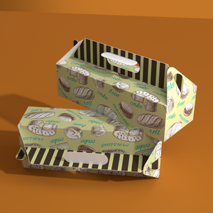 Bán buôn tùy chỉnh kích thước tái sử dụng hình chữ nhật đám cưới in gói giấy cấp thực phẩm bánh mì hộp có tay cầm - Product Image 2