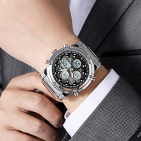 SKMEI 2556 usine haut marque de luxe en acier analogique mâle montre numérique Original hommes poignet double temps Sport montre étanche Relojes