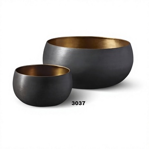 Handcrafted Black Brass Food Serving <b>Bowl</b> Set of 3 Pcs - Product Image 1