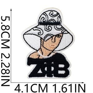 Màu Xanh 1920 <span class=keywords><strong>Zeta</strong></span> <span class=keywords><strong>phi</strong></span> <span class=keywords><strong>Beta</strong></span> sắt trên các bản vá lỗi Hy Lạp thư đa dạng cổ điển họa tiết thêu tự làm quần áo denim áo khoác mũ túi - Product Image 3