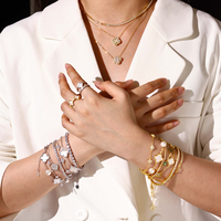 Ensemble de Bijoux Dylam Fabricant Argent S925 5A CZ, Bracelet Chaîne à Maillons Onyx Émeraude et Trèfle à Quatre Feuilles pour Femmes et Hommes